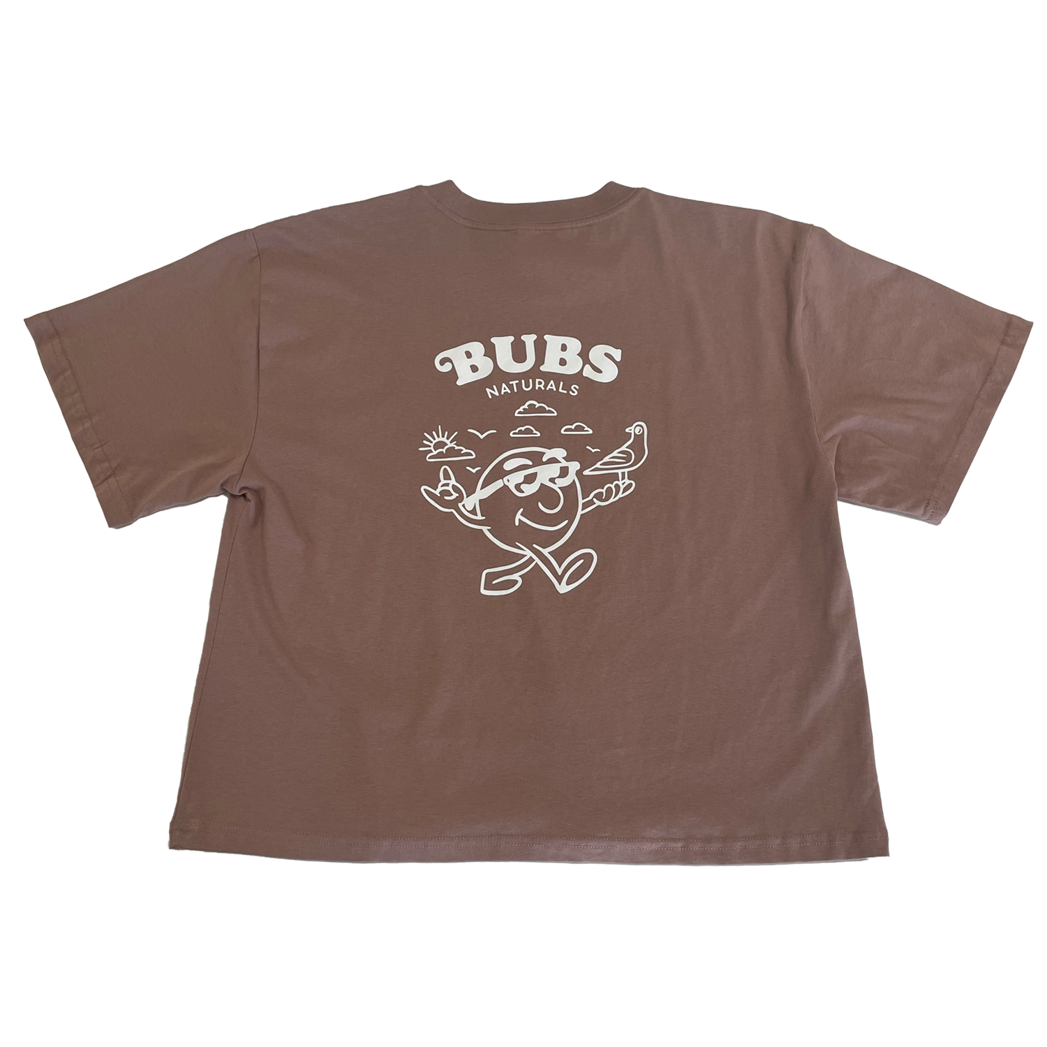 BUBS Naturals Dusty Pink Smiley Tee, Back