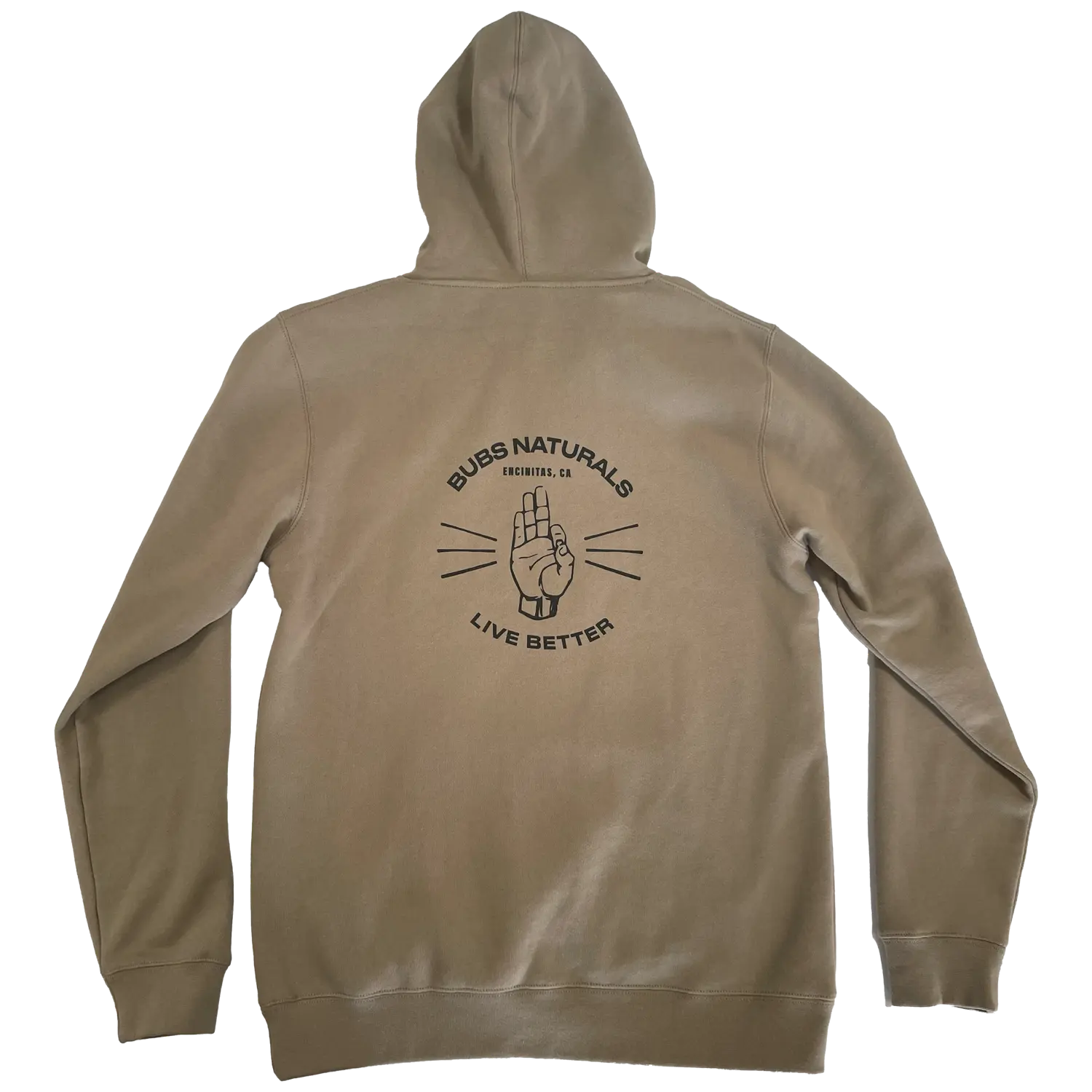 BUBS Naturals Tan A-Okay Pullover Hoodie Back