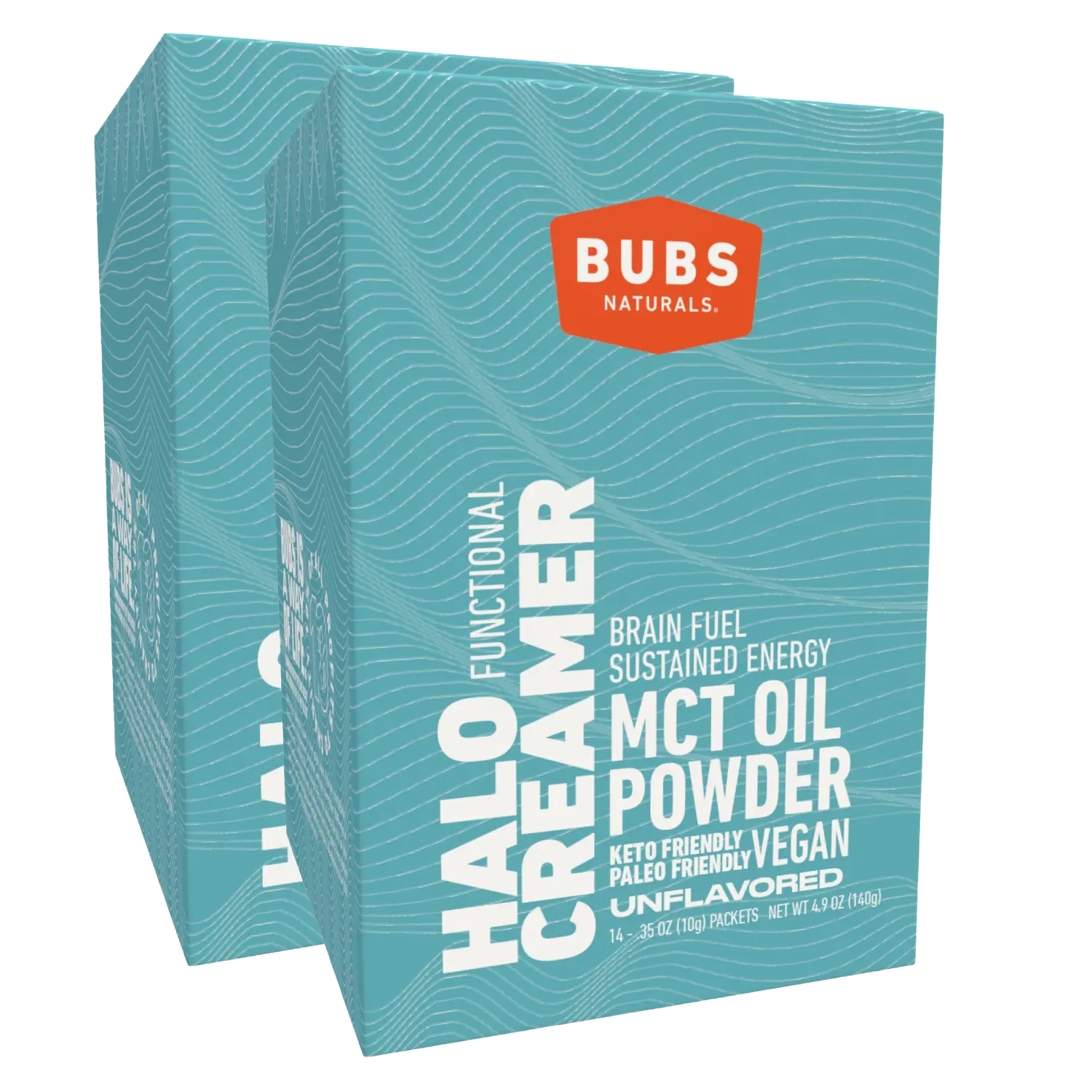 BUBS Naturals MCT Oil Powder, Vegan Halo Functional Creamer, 14ct travel pack, bundle of 2