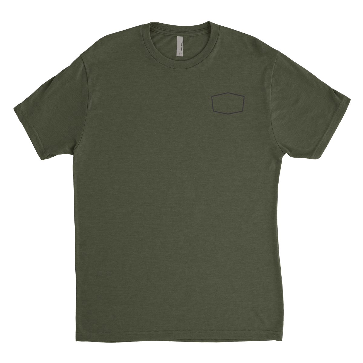 Mens Heathered Green Crew T-Shirt with small BUBS Naturals logo on the front